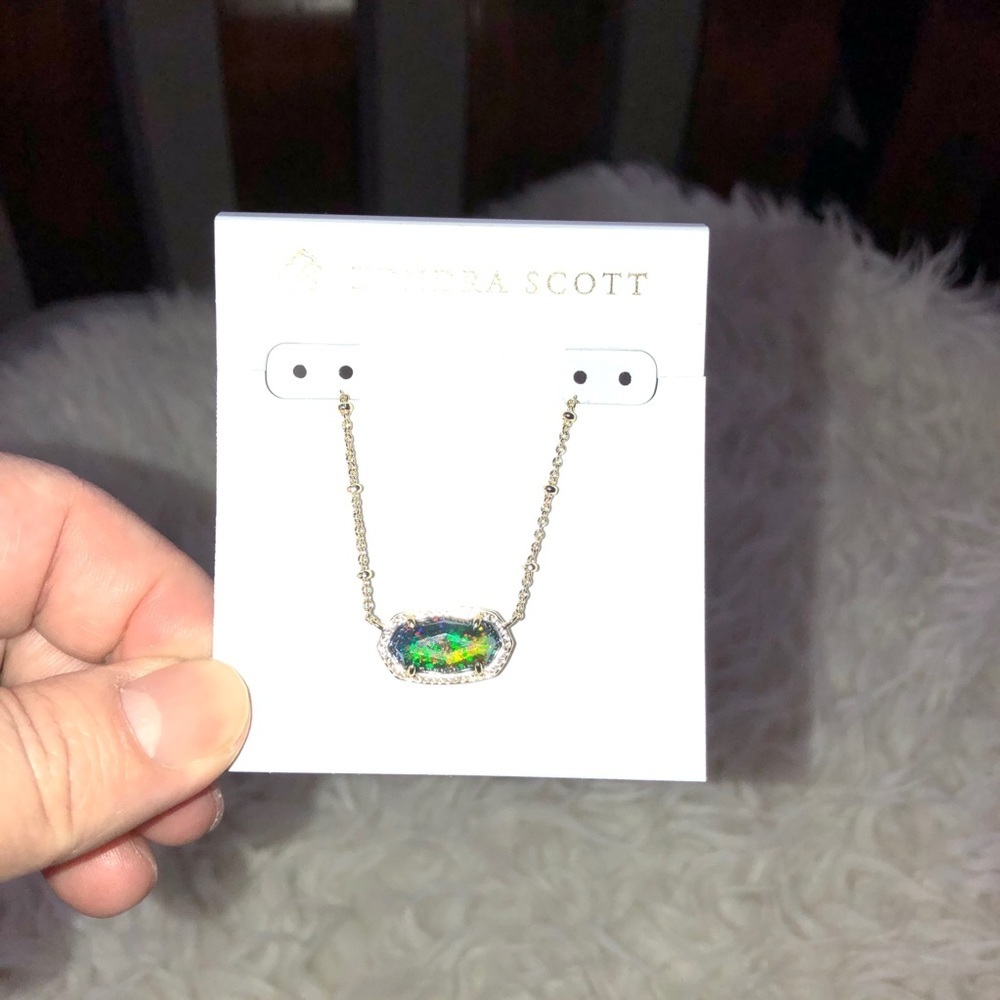 KENDRA SCOTT Elisa Satellite Midnight Kyocera Opal Necklace - Picture 6 of 9